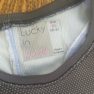 Lucky in Love tennis skirt with matching top.